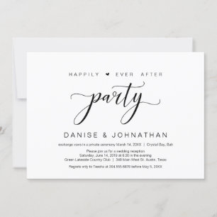 Invitation Fête d'élopement heureux pour toujours, minimalist