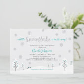Invitation Fête d'enfant garçon Silver & Teal Winter Wonderla (Debout devant)