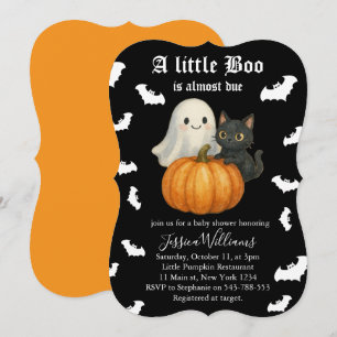 Invitation Fête d'enfant Halloween Chauve-Souris Chat Citroui