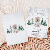 Invitation Fête d'enfant Ours d'hiver argenté