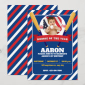 Invitation Fête d'enfant photo de recrue de l'année (Devant / Derrière)