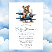 Invitation Fête d'enfant Teddy Bear Airplane