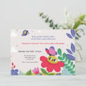 Invitation Fête d'enfants au jardin (Debout devant)