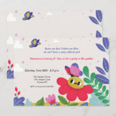 Invitation Fête d'enfants au jardin (Devant / Derrière)