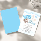 Invitation Fête d'enfants drôles Ballons Bleus Bébé Garçon