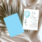 Invitation Fête d'enfants drôles Ballons Bleus Bébé Garçon
