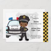 Invitation Fête d'enfants policiers (Devant / Derrière)