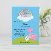 Invitation Fête d'enfants sur le thème du dragon fantastique (Debout devant)