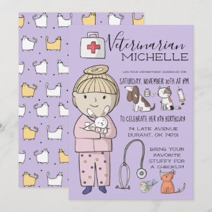 Invitation Fête d'enfants sur le thème vétérinaire