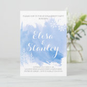 Invitation Fête d'engagement abstraite d'aquarelle bleu moder (Debout devant)