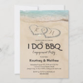 Invitation Fête d'engagement BBQ sur la plage I DO (Devant)