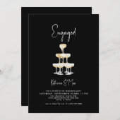 Invitation Fête d'engagement Black Tour Champagne (Devant / Derrière)