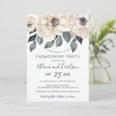 Invitation Fête d'engagement de calligraphie florale rustique (Debout devant)