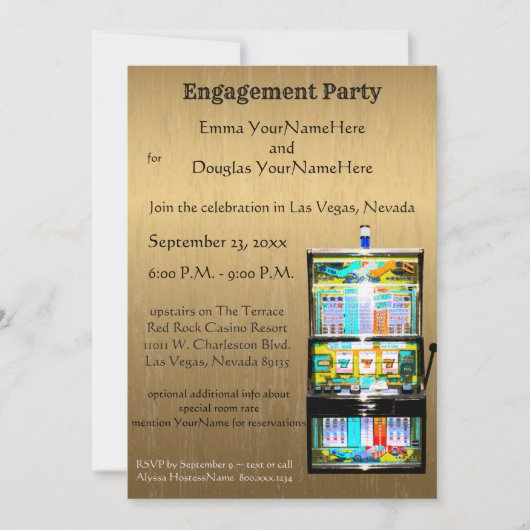 Invitation Fête d'engagement de Las Vegas (Devant)
