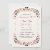 Invitation Fête d'engagement de luxe Botanique Floral Paisley (Devant)