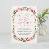 Invitation Fête d'engagement de luxe Botanique Floral Paisley (Debout devant)
