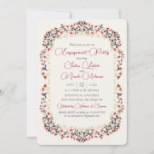 Invitation Fête d'engagement de luxe Botanique Floral Paisley (Devant)