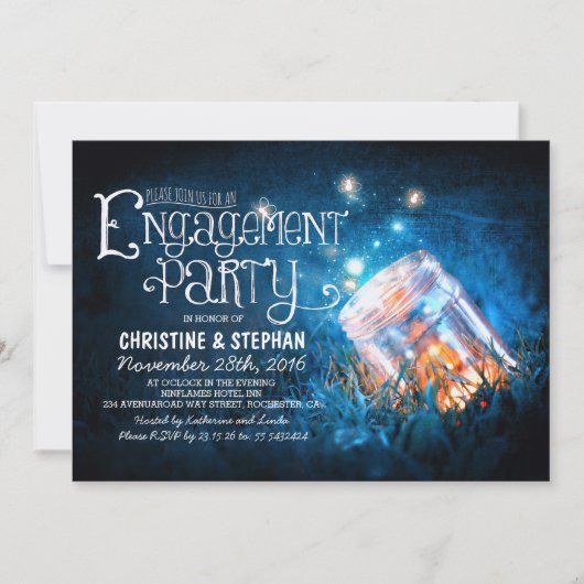 Invitation Fête d'engagement de mason romantique (Devant)