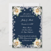 Invitation Fête d'engagement de Noël aux Roses blanches (Devant)