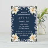 Invitation Fête d'engagement de Noël aux Roses blanches (Debout devant)