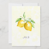 Invitation Fête d'engagement d'été de citron à courre d'or ru (Dos)