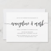 Invitation Fête d'engagement du script de signature moderne n (Devant)