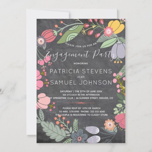 Invitation Fête d'engagement du tableau de bord de la couronn (Devant)