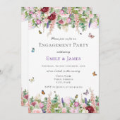 Invitation Fête d'engagement floral (Devant / Derrière)