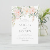 Invitation Fête d'engagement floral Blush & Sage (Debout devant)