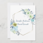 Invitation Fête d'engagement Floral Vert Jaune clair (Dos)