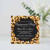 Invitation Fête d'engagement Gold brillants (Debout devant)