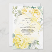 Invitation Fête d'engagement jaune Floral (Devant)