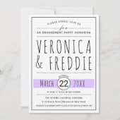 Invitation Fête d'engagement mariage de la lavande typographi (Devant)