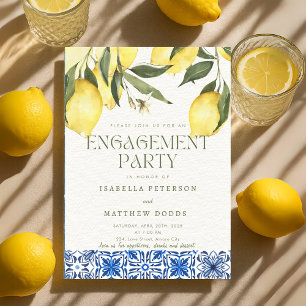 Invitation Fête d'engagement moderne Lemon Méditerranée