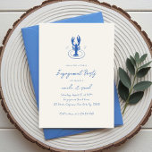 Invitation Fête d'engagement Monogramme de homard