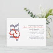 Invitation Fête d'engagement Monogramme moderne et élégant (Debout devant)