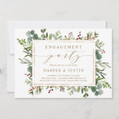 Invitation Fête d'engagement Noël de la verdure botanique (Devant)