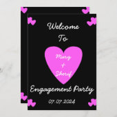 Invitation Fête d'engagement ou de mariage Invitation. (Devant / Derrière)