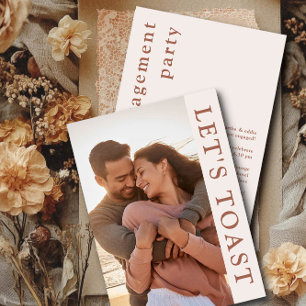 Invitation Fête d'engagement photo Let's Toast