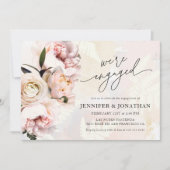 Invitation Fête d'engagement photo rose pâle (Devant)