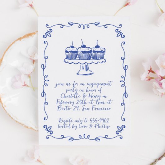 Invitation Fête d'engagement pour canicule Whimsical moderne