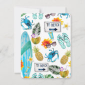 Invitation Fête d'engagement pour l'ananas en plein air BBQ (Dos)