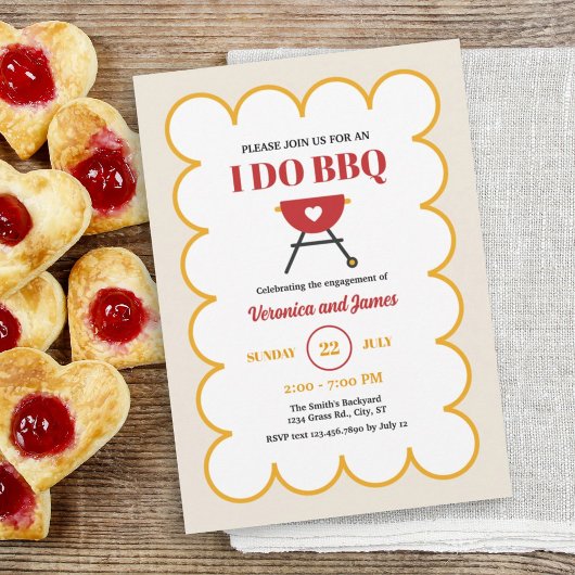 Invitation Fête d'engagement pour le barbecue d'été moderne