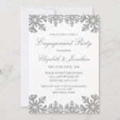 Invitation Fête d'engagement Silver Winter Snowflake (Devant)