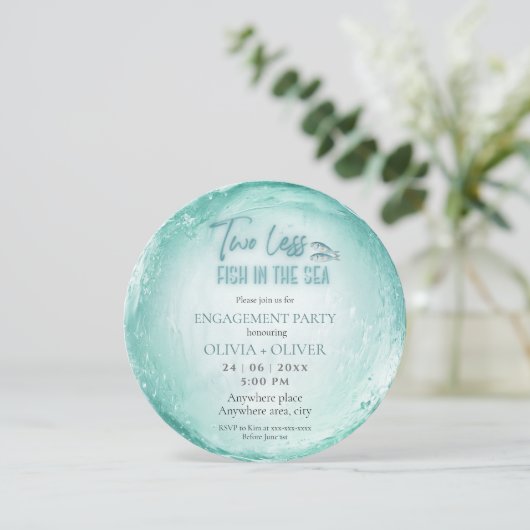 Invitation Fête d'engagement sur le thème de la plage (Debout devant)