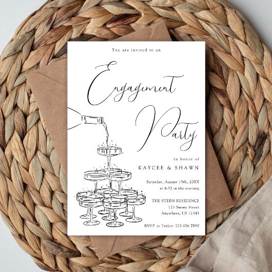 Invitation Fête d'engagement Tour Champagne