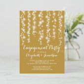 Invitation Fête d'engagement Twinkle Lights moderne (Debout devant)