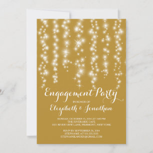 Invitation Fête d'engagement Twinkle Lights moderne