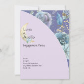 Invitation Fête d'engagement violet de la lune lunaire (Devant)