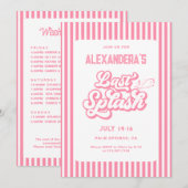 Invitation Fête d'enterrement de vie de jeune fille au dernie (Devant / Derrière)
